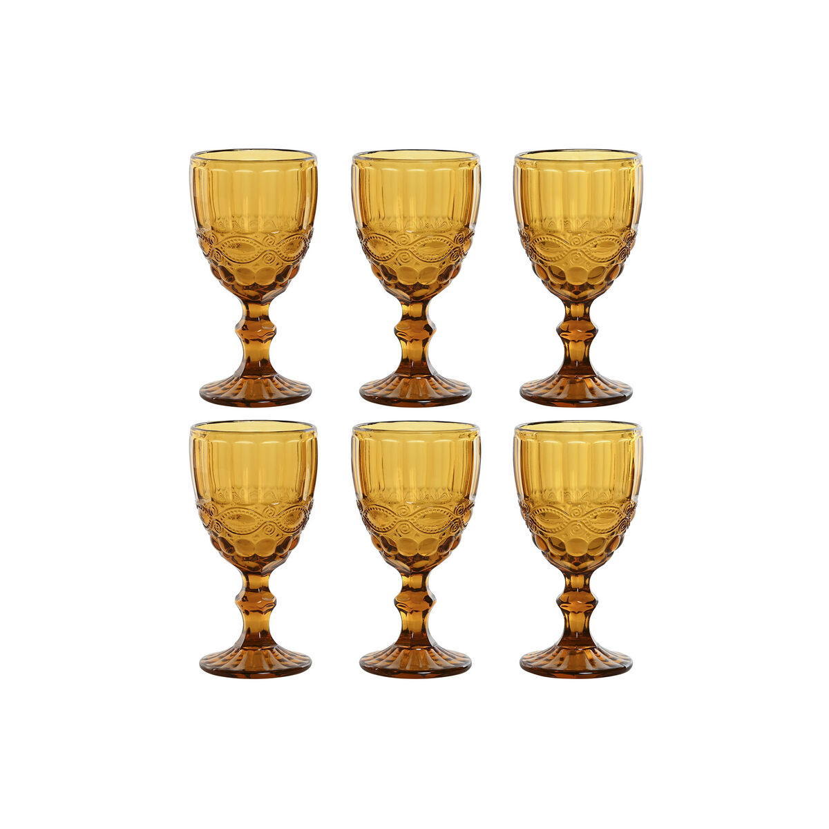Set Di Bicchieri Home Esprit Ambra Cristallo 325 Ml (6 Unità)