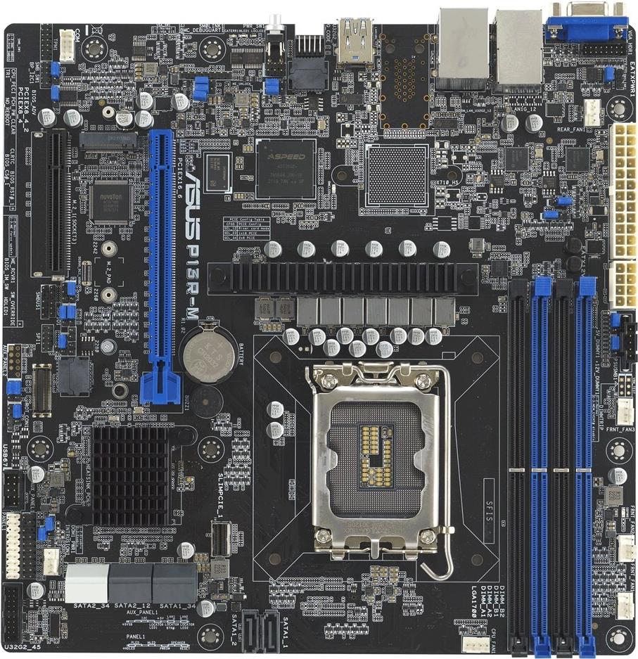 Asus P13R-M - Motherboard - Micro Atx - Lga1700-Sockel - C262 Chipsatz - Usb 3,2 Gen 1, Usb 3,2 Gen 2 - Gigabit Lan - OnboarD-Grafik (cpu Erforderlic