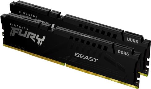 Kingston Fury Beast - Ddr5 - Kit - 32gb: 2 X 16gb - Dimm 288-Pin - 6400 Mhz / Pc5-51200 - Cl32 - ON-Die Ecc - Schwarz (kf564c32bbek2-32)