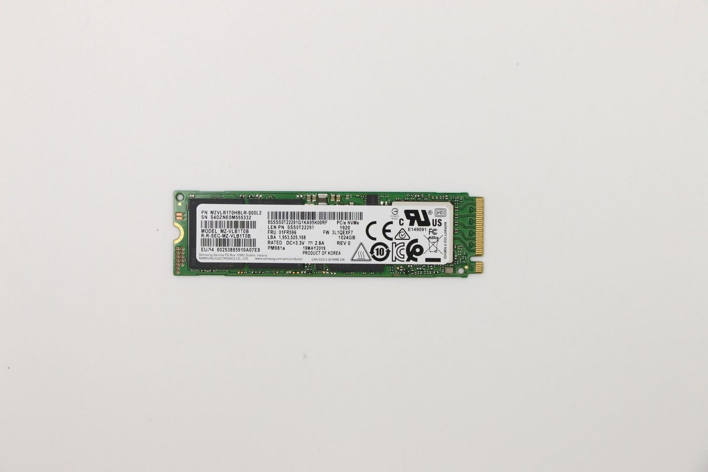 Lenovo Ssd 1tb M.2 Pcie 2280 (01fr596)