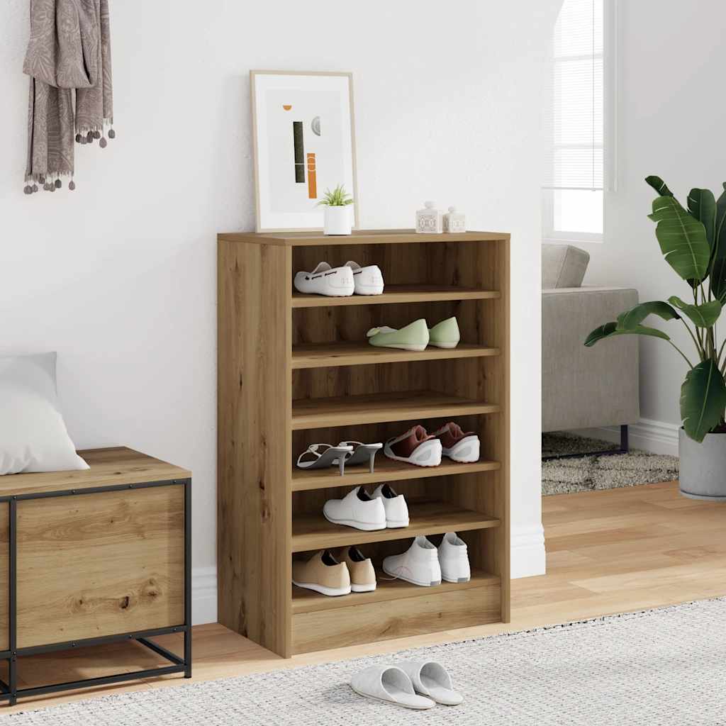 Scarpiera Rovere Artigianale 60x35x92 Cm In Legno Multistrato