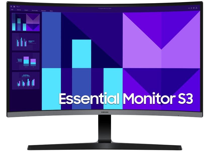 Samsung Essential S3 Ls27d392gauxen Curved Monitor 68 Cm (27") Full Hd, 1920x1080, Va, 4ms, Hdmi, Vga (ls27d392gauxen)