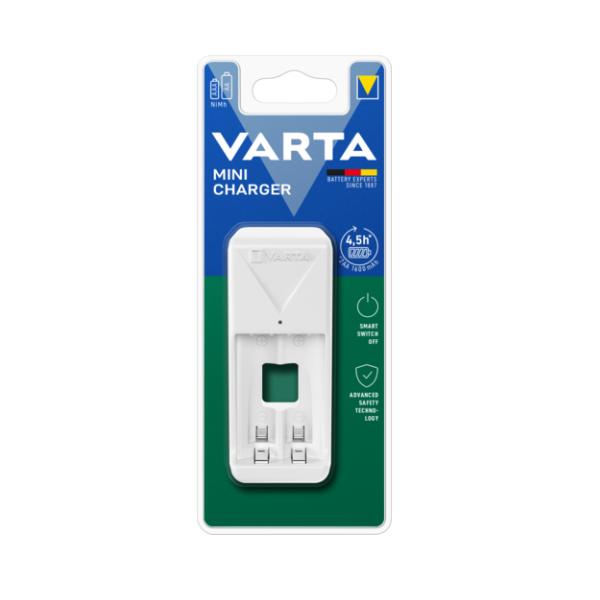 Caricabatterie Varta 57656 101 401 Mini 2 Batterie Bianco AA/AAA