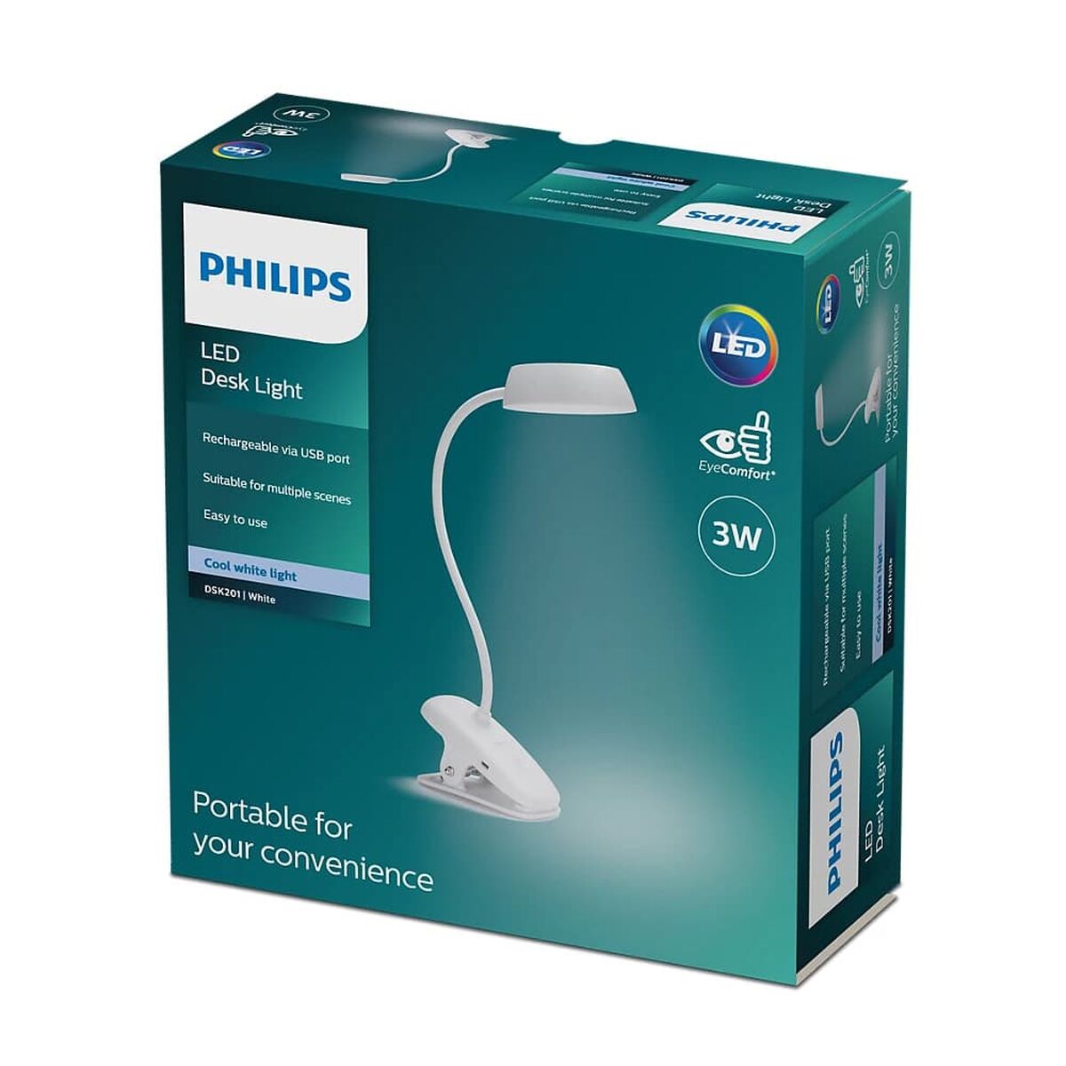Lampada da tavolo Philips Lámpara de mesa Bianco Metallo 3 W - Image 3