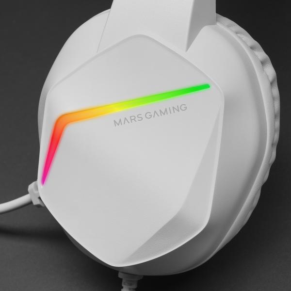 Auricolare con Microfono Gaming Mars Gaming MH122 Bianco - Image 3