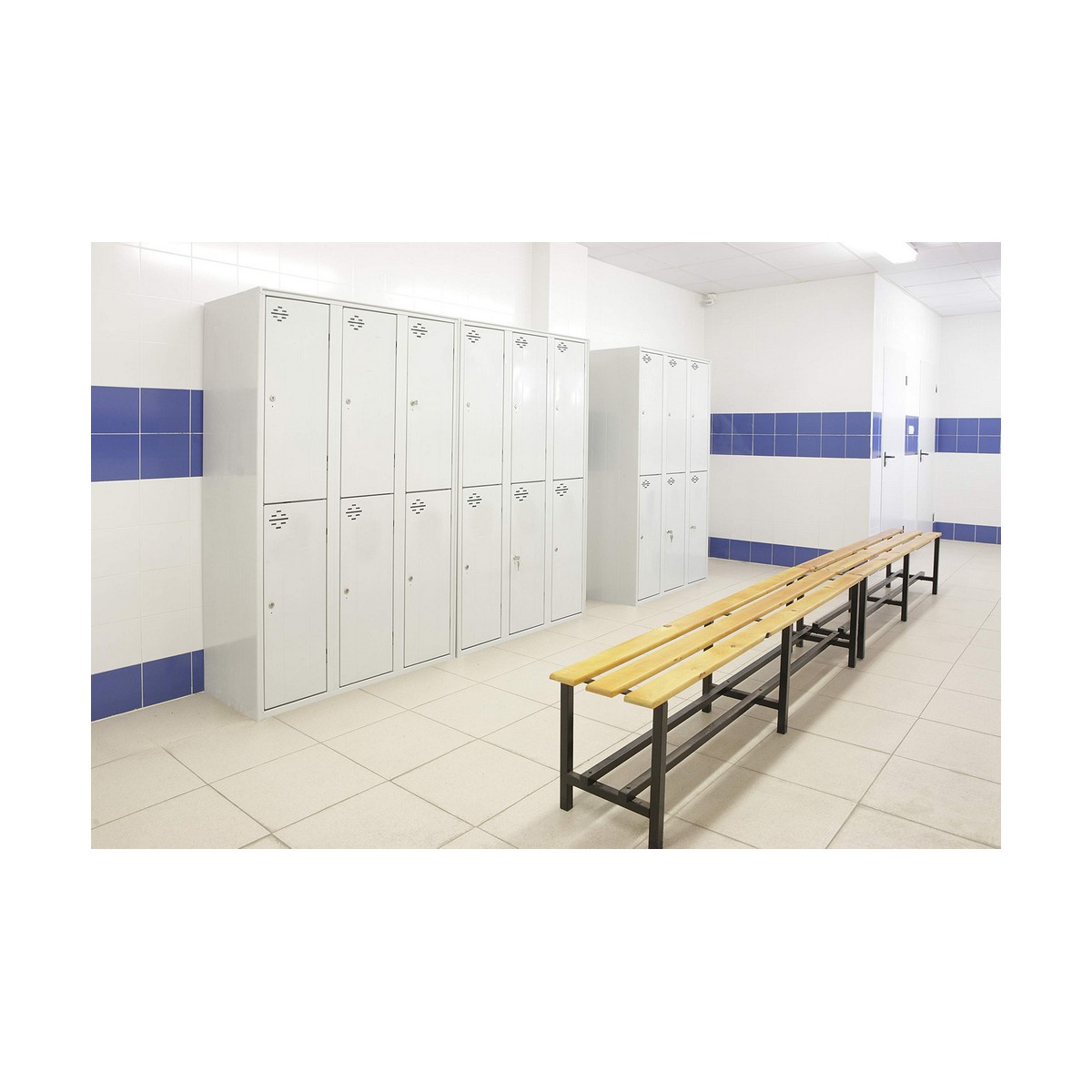 Armadietto Simon Rack Metallo Grigio chiaro 2 Compartimenti (180 x 30 x 50 cm) - Image 3