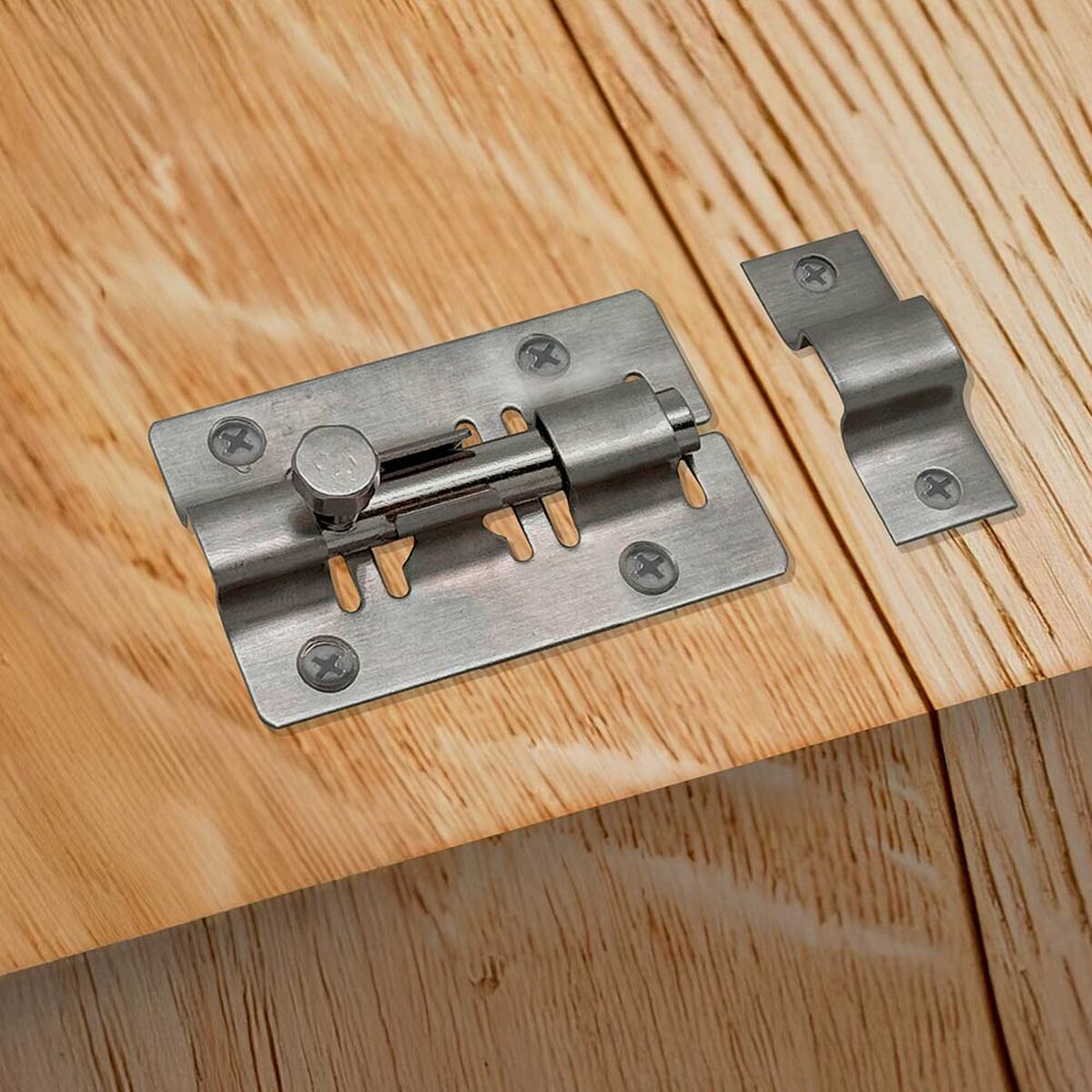 Chiavistello per porta EDM 86077 ps15 Acciaio inossidabile 100 mm - Image 3