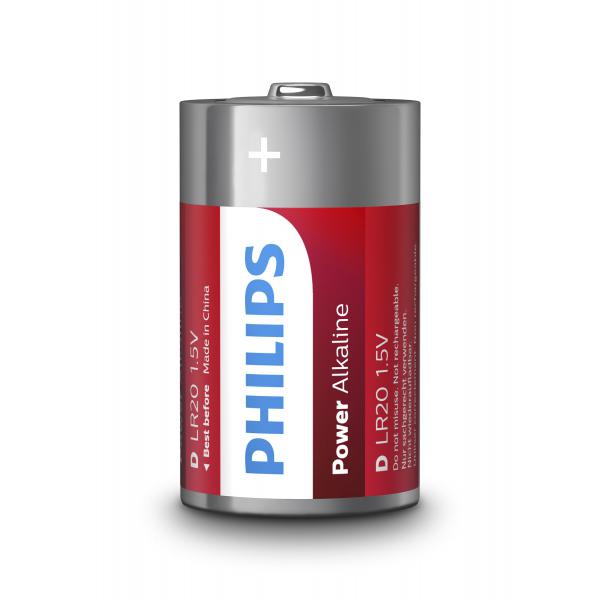 Batterie Alcaline Philips Power LR20 1,5 V Tipo D (2 Unità)