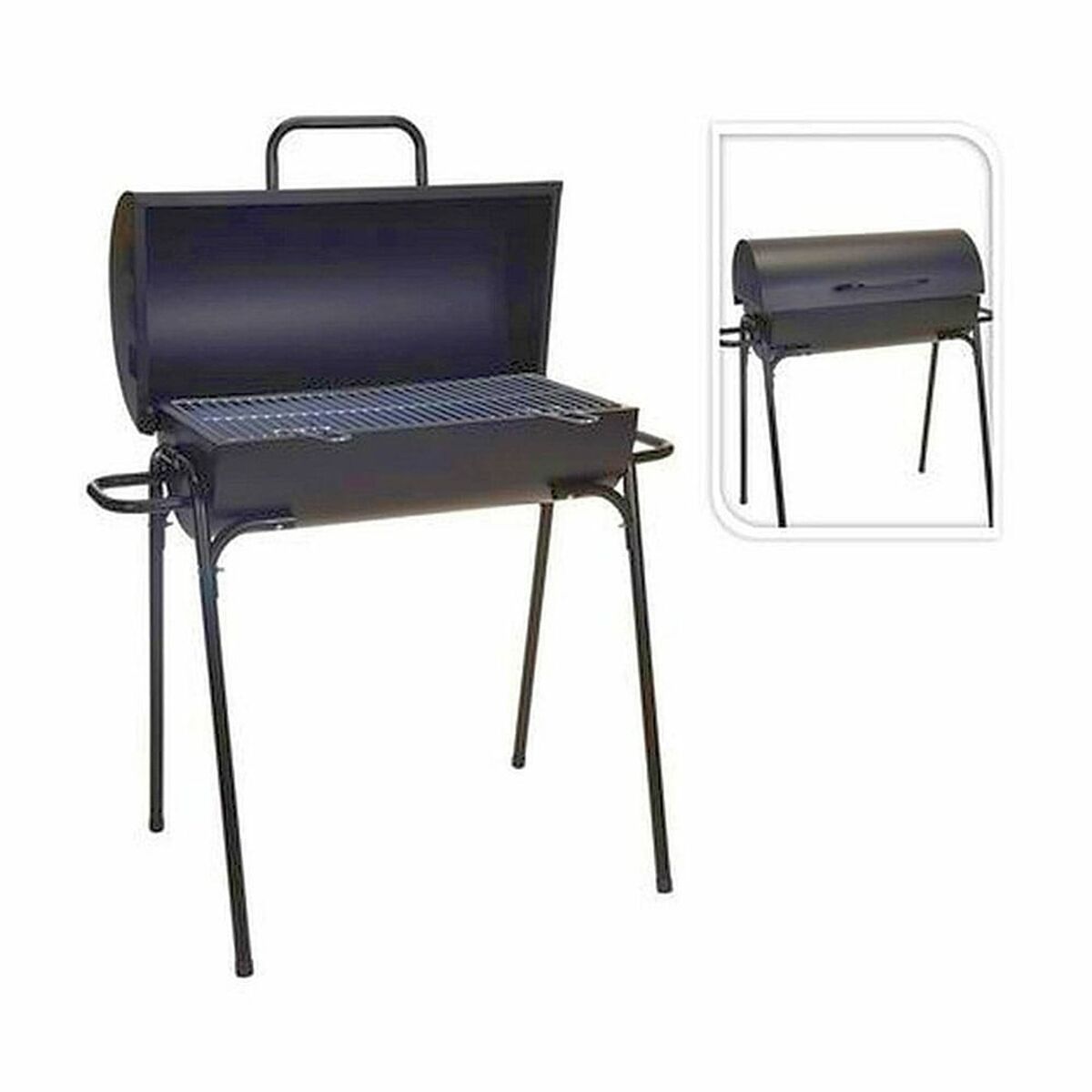 Barbecue a Carbone con Gambe Nero 33 x 63 x 89 cm Rotonda