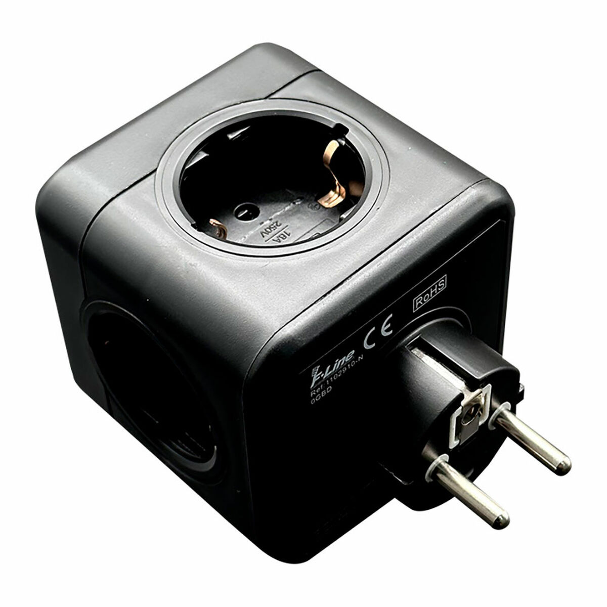 Multipresa con 5 Prese senza Interruttore Fbright Nero 3680 W