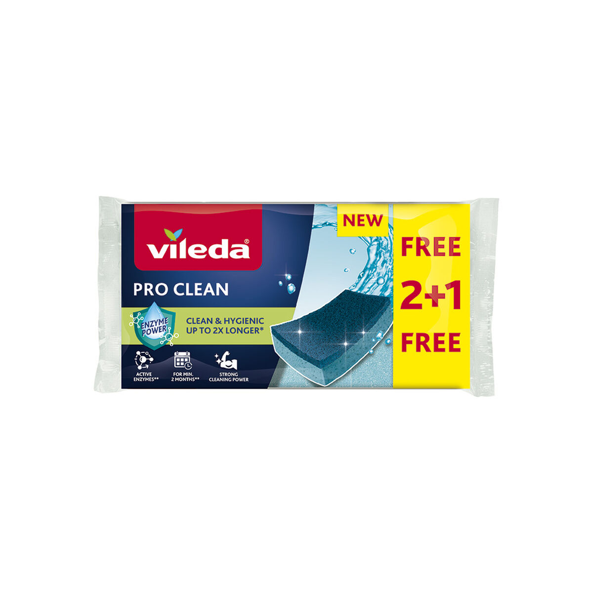 Spugna Vileda fce pro clean 2+1 Azzurro Schiuma (3 Pezzi)