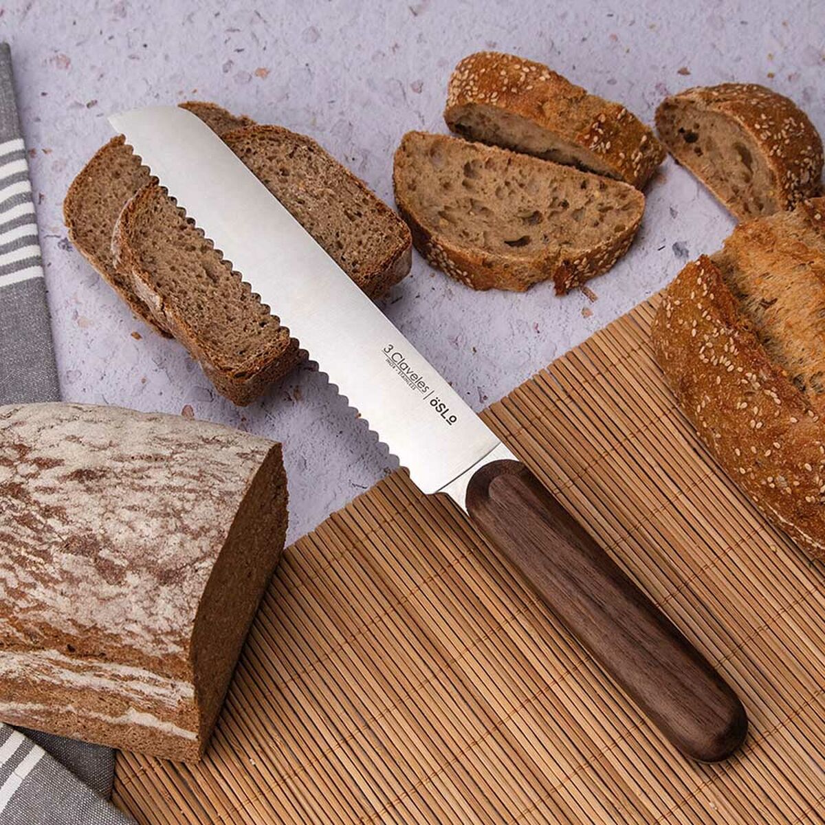 Coltello per il Pane 3 Claveles Oslo Acciaio inossidabile 20 cm - Image 4
