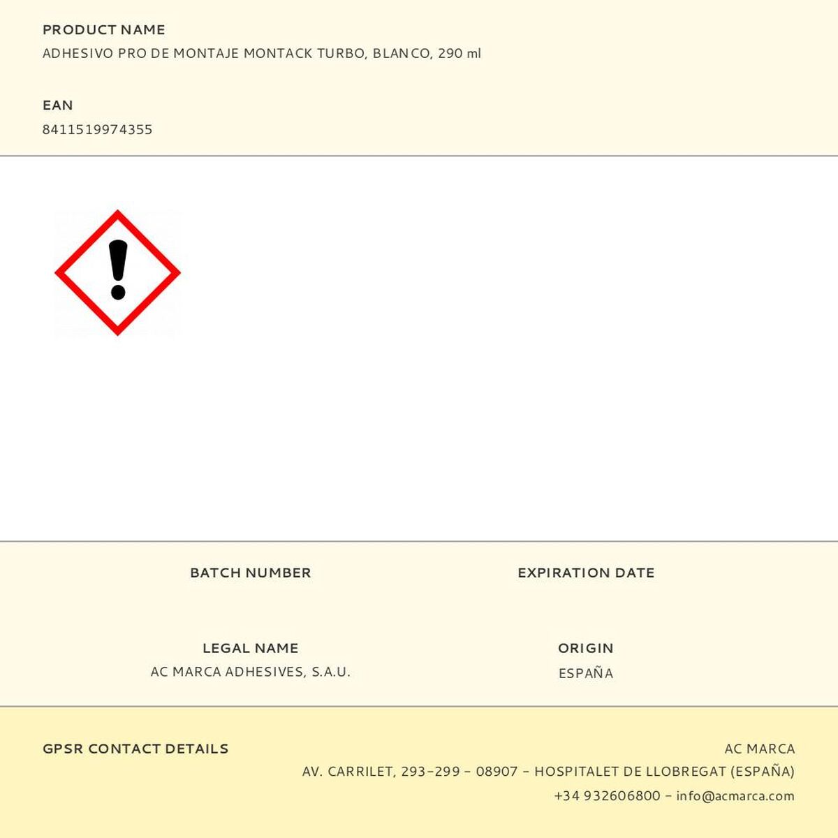 Adesivo di montaggio Ceys montack turbo 290 ml - Image 3