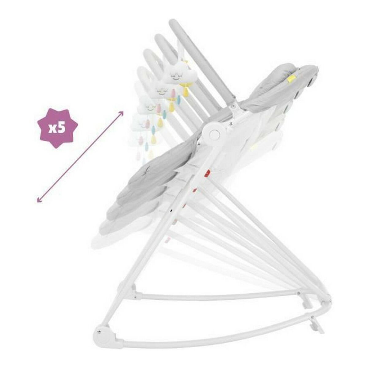 Amaca per Neonati Badabulle Compact'up High Grigio - Image 3