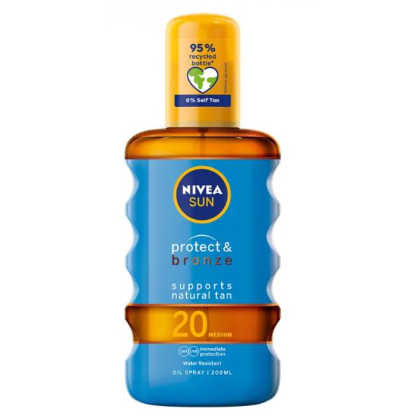 Olio Solare Nivea Protect & Bronze 200 ml Spf 20 Spray