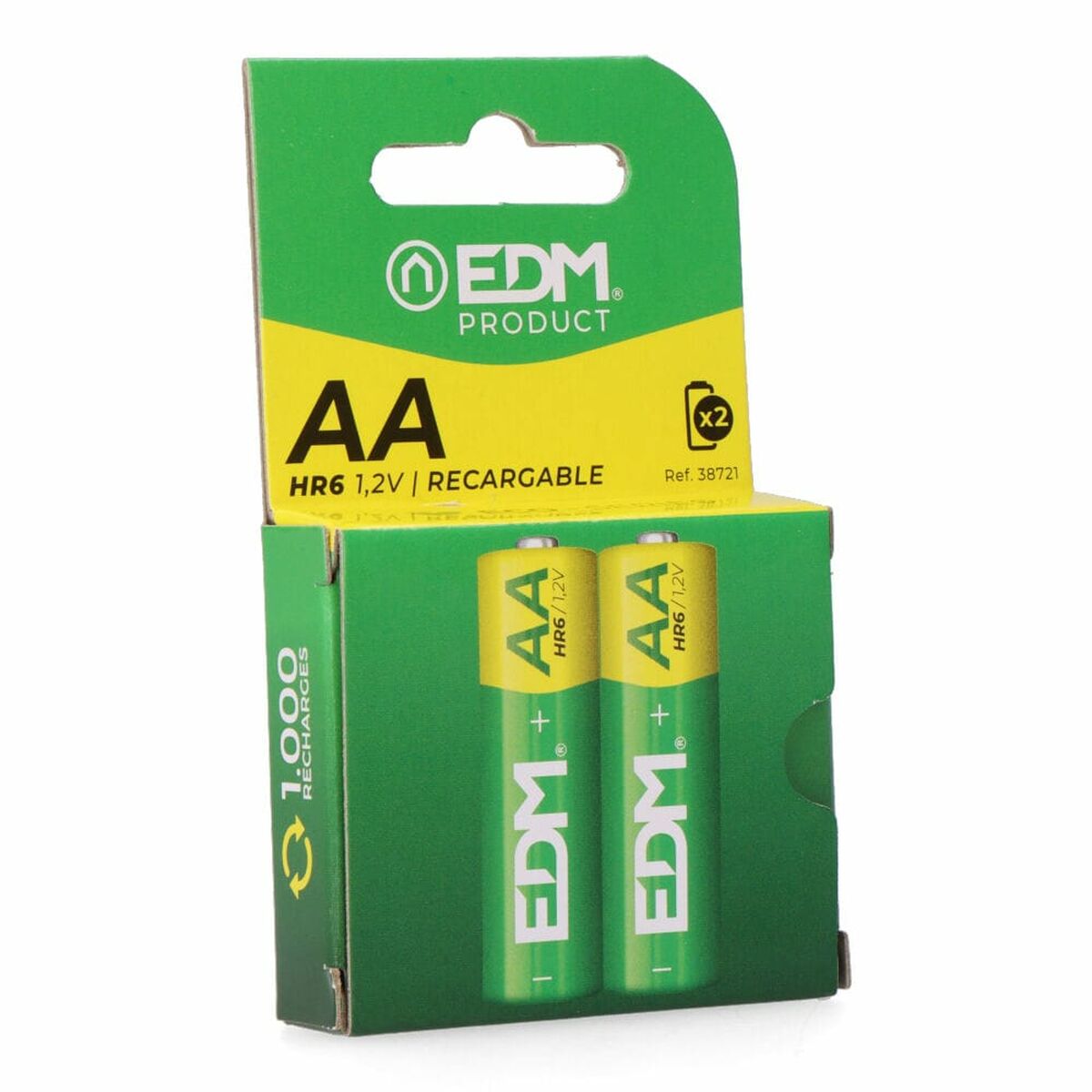 Batterie Ricaricabili EDM 38721 eco-series aa - hr6 2600 ma 2600 mAh 1,2 V AA Batterie Ricaricabili (2 Unità)