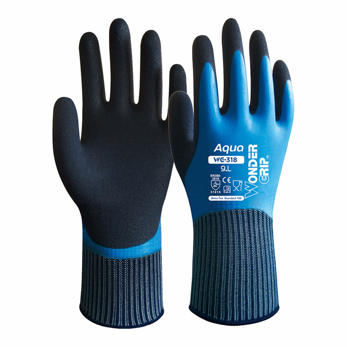 Guanti da Lavoro Wonder Grip Azzurro Taglia:9