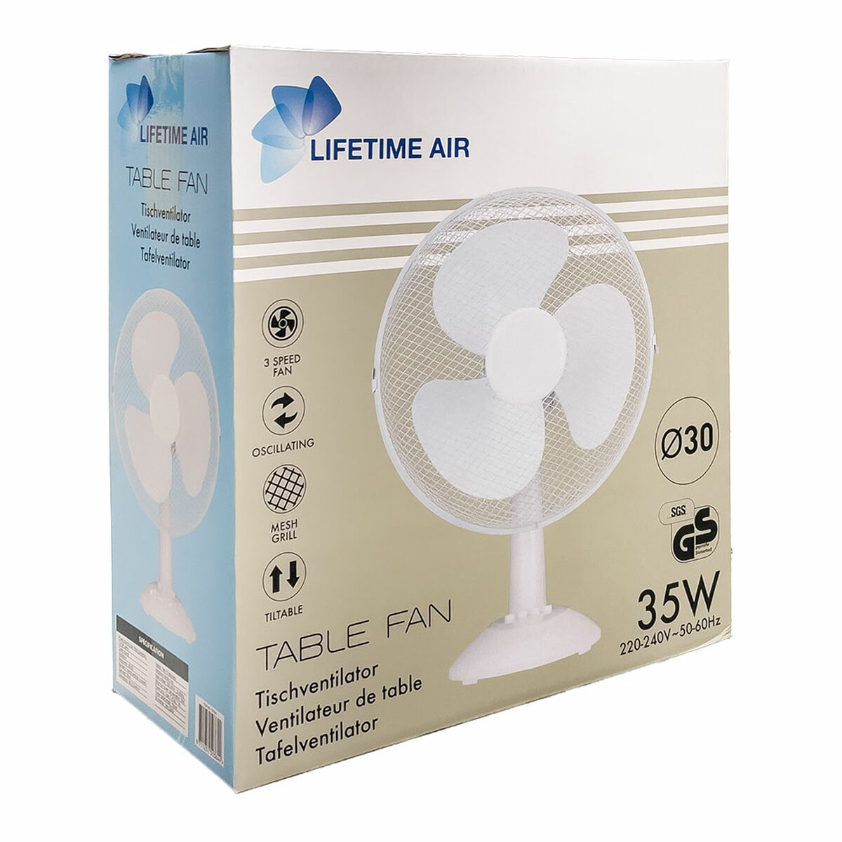 Ventilatore da Tavolo Lifetime Bianco 35 W 34 x 23,5 x 46 cm