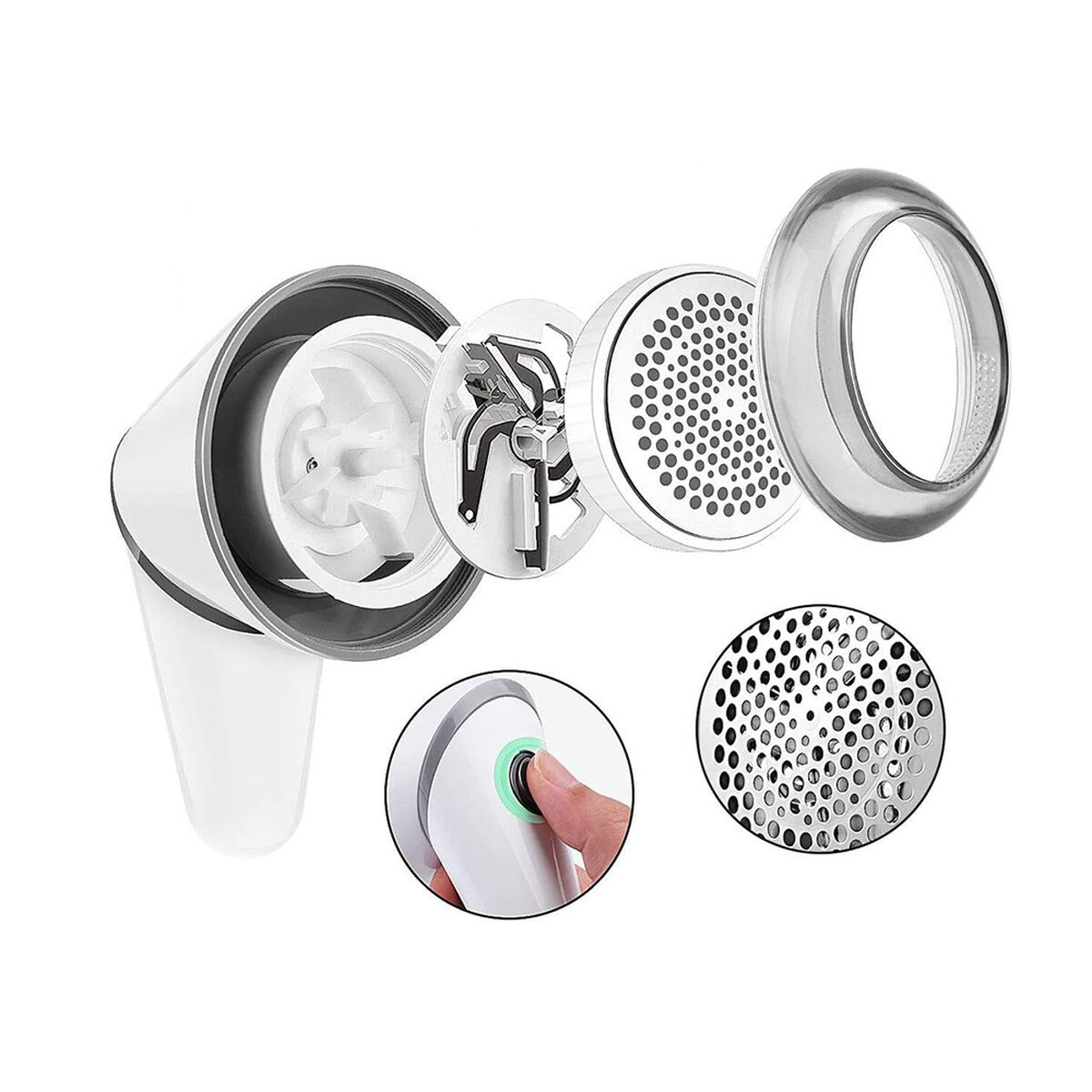 Levapelucchi Elettrico Ricaricabile EDM 07797 07797 Bianco - Image 3