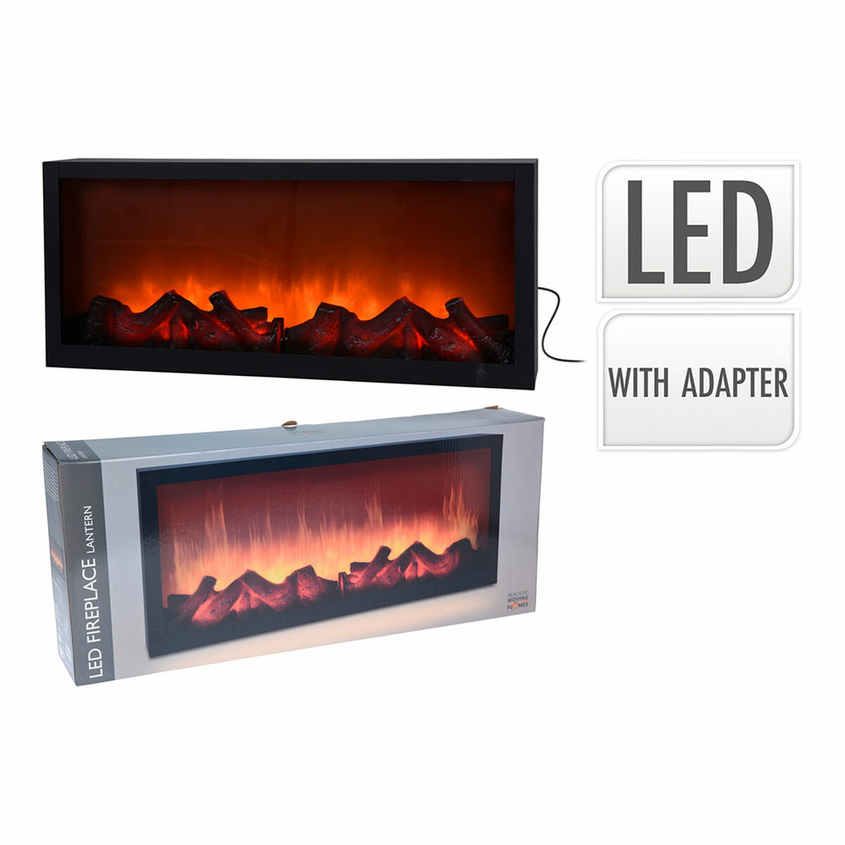 Camino Elettrico Decorativo da Parete BASIC & CO Nero 1,5 W 57 x 10 x 25 cm
