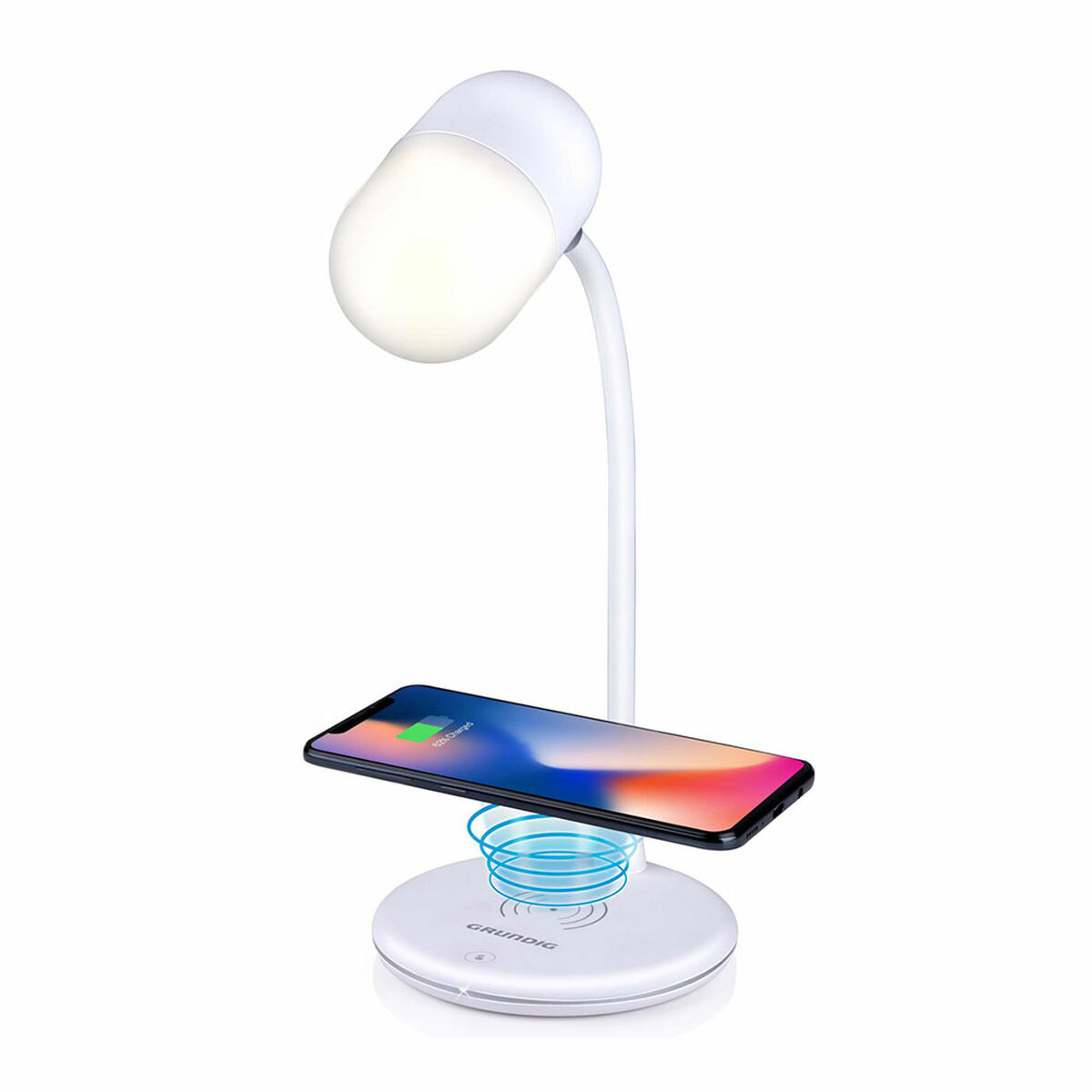 Lampada LED con Altoparlante e Caricabatterie Senza Fili Grundig Bianco 10 W 50 lm Ø 12 x 26 cm Plastica 3 in 1 - Image 4