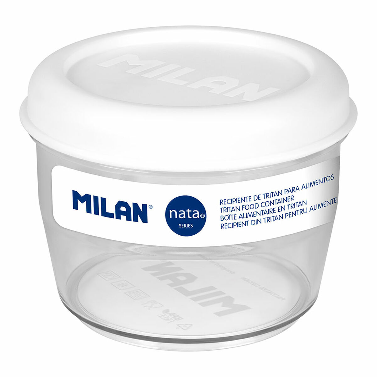 Porta pranzo Ermetico Milan 500 ml Bianco Trasparente Plastica Rotonda Ø 12 cm