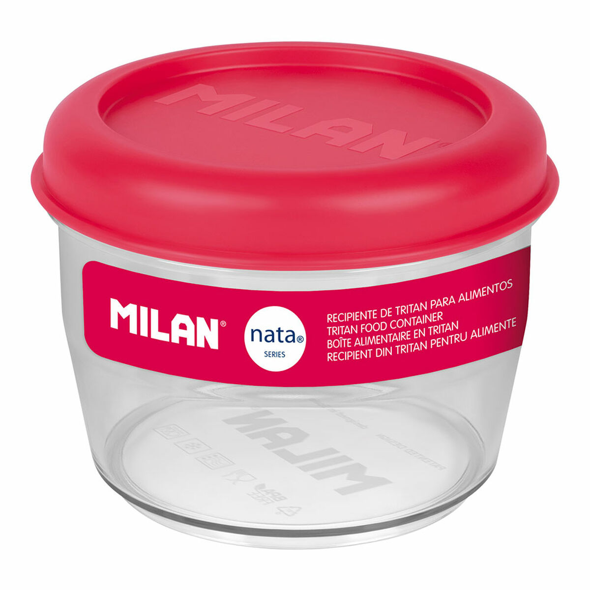 Porta pranzo Ermetico Milan 500 ml Rosa Trasparente Plastica Rotonda Ø 12 cm