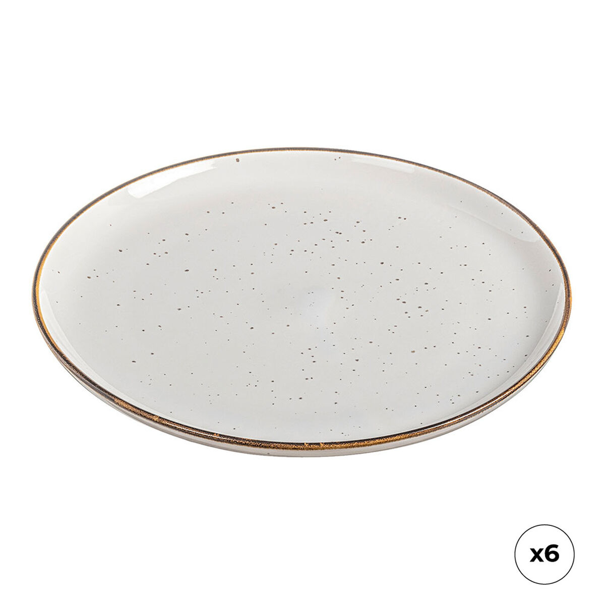 Piatto da pranzo Ovenza Bianco Porcellana Ø 25 cm (6 Unità)