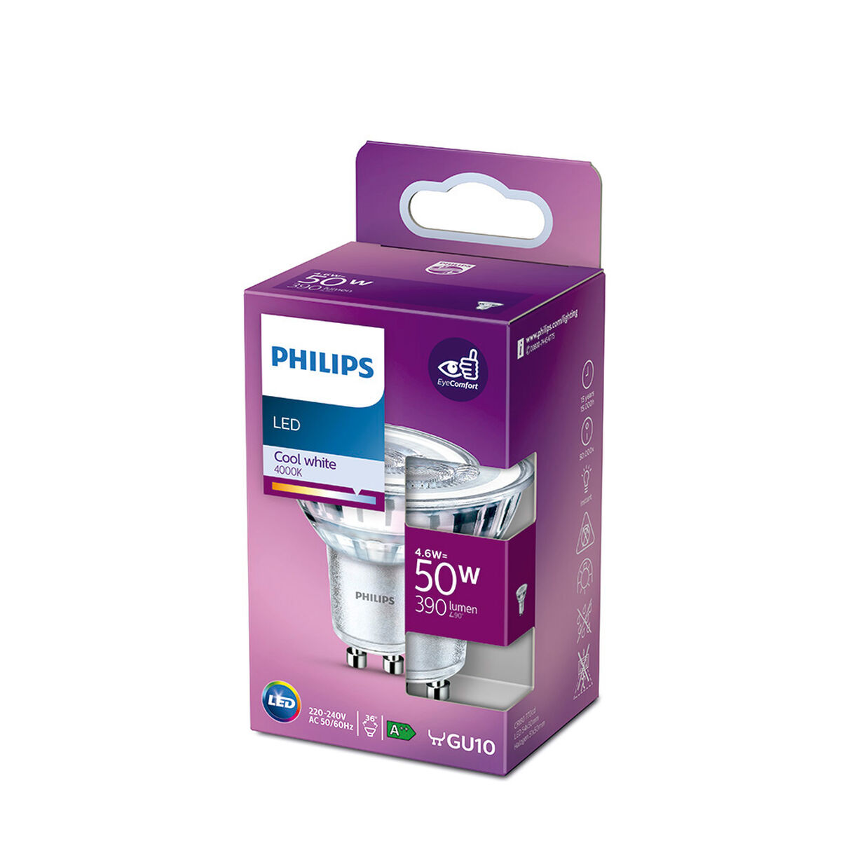 Lampadina LED Philips F 4,6 W GU10 390 lm 5 x 5,4 cm (4000 K) - Image 4