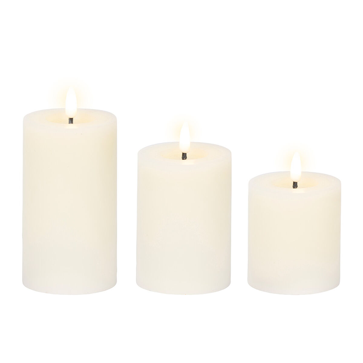 Set di Candele Lumineo Bianco Crema (3 Unità)