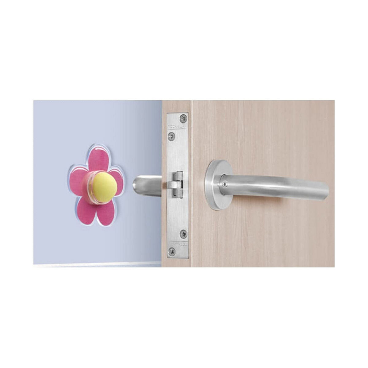 Arresto Inofix Fiore Porte Adesivo Rosa PVC - Image 3