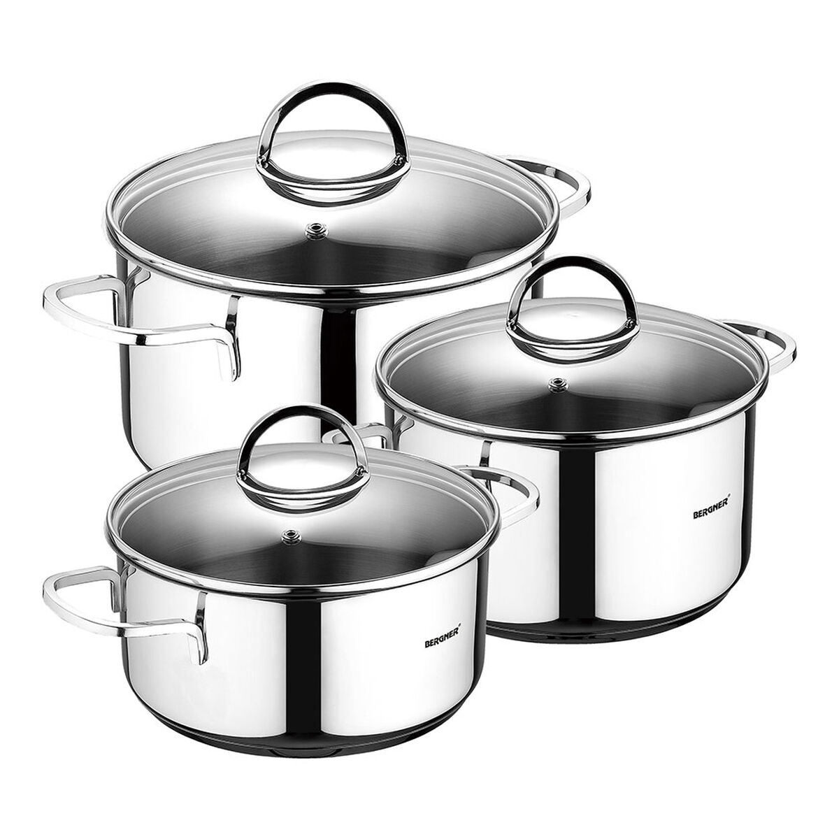 Batteria da Cucina Bergner Classic Argentato 6 Pezzi