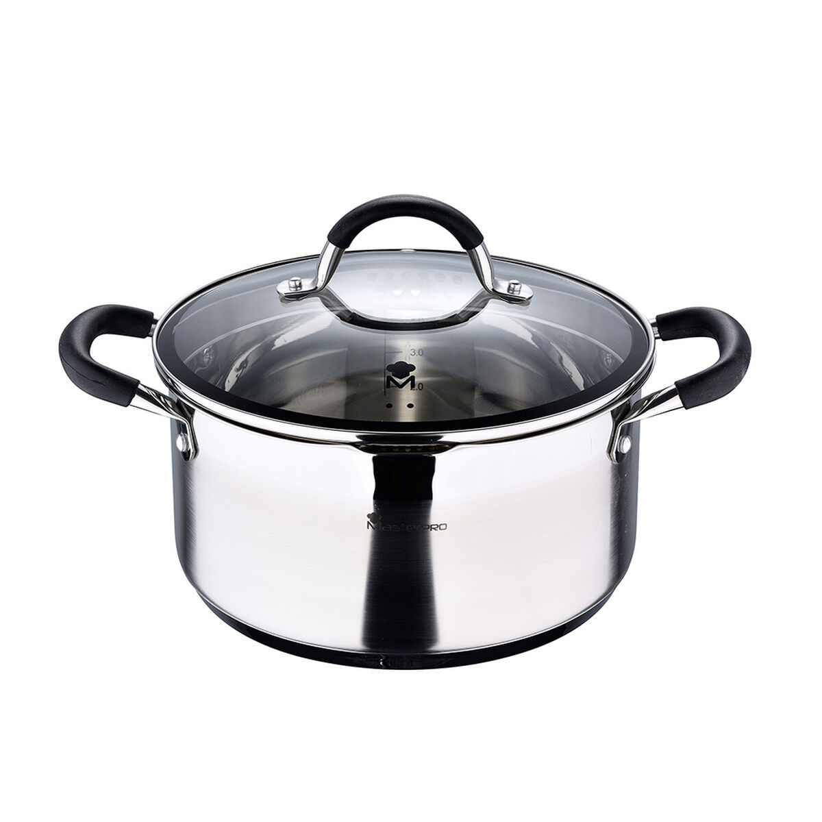 Casseruola con coperchio Masterpro foodies bgmp-1502-bk 5 L Ø 24 x 12 cm