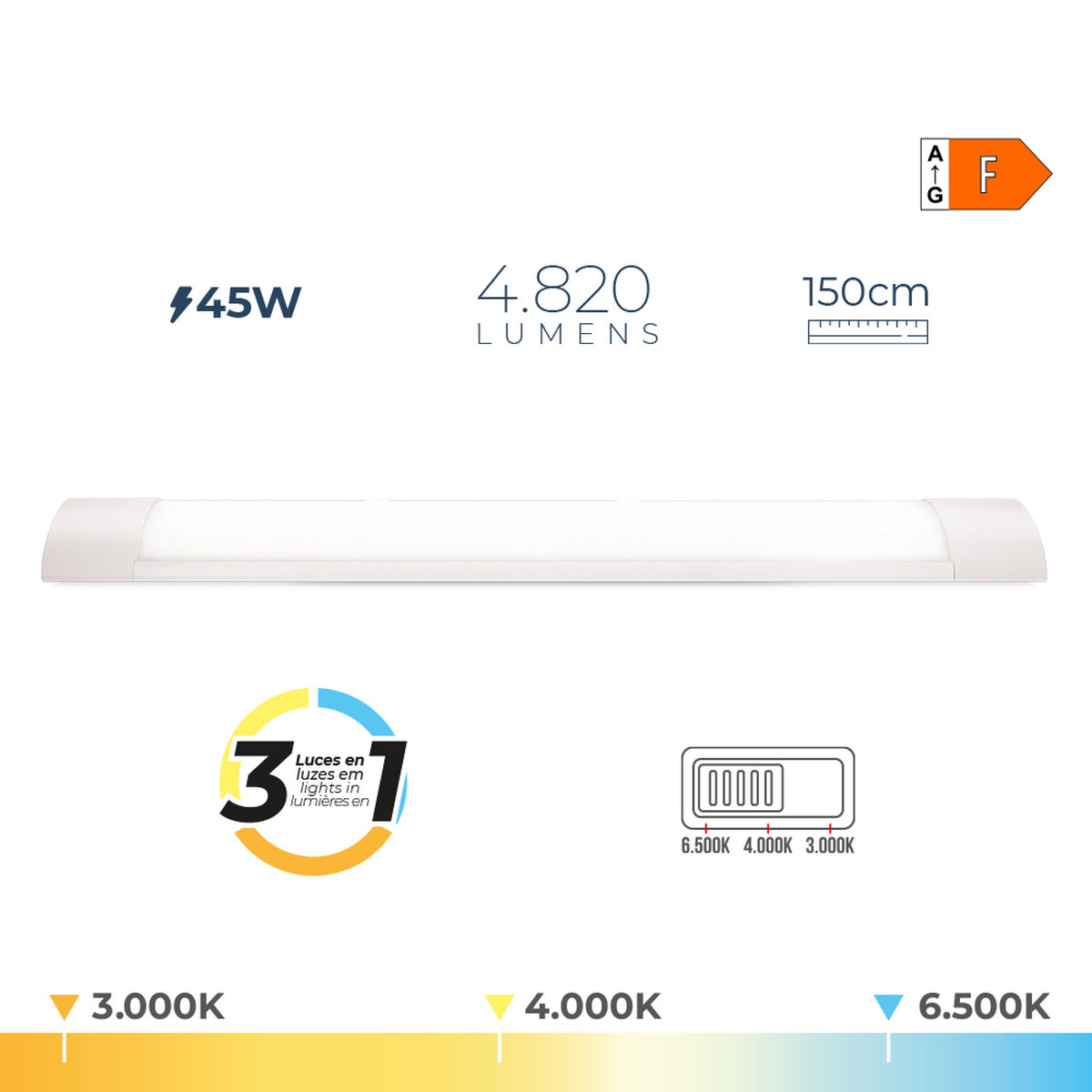 Lampada LED EDM 31867 F 45 W 4820 Lm (3000 K) (4000 K) (6500 K) - Image 3