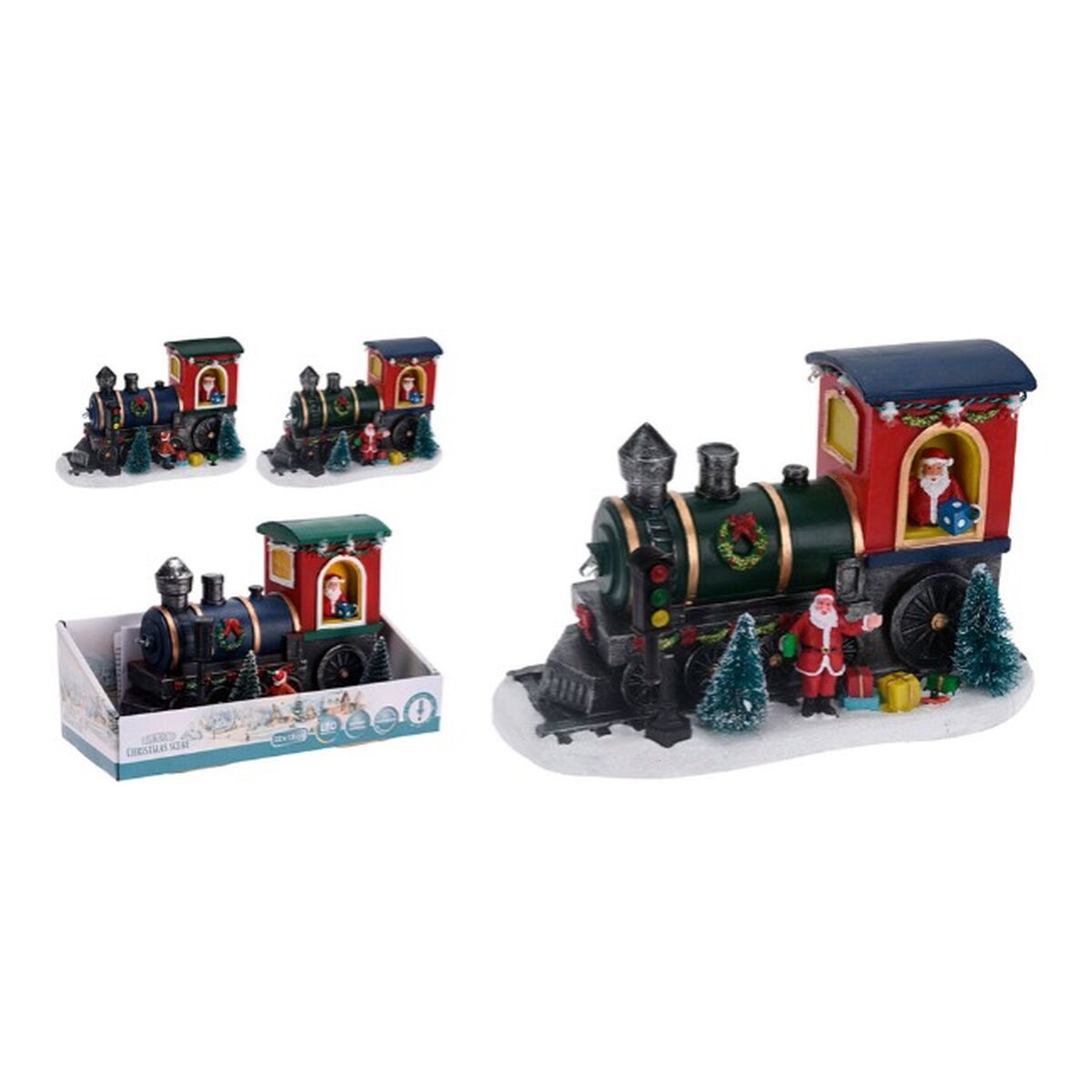 Statua Decorativa BASIC & CO Treno Babbo Natale 22 x 13 cm
