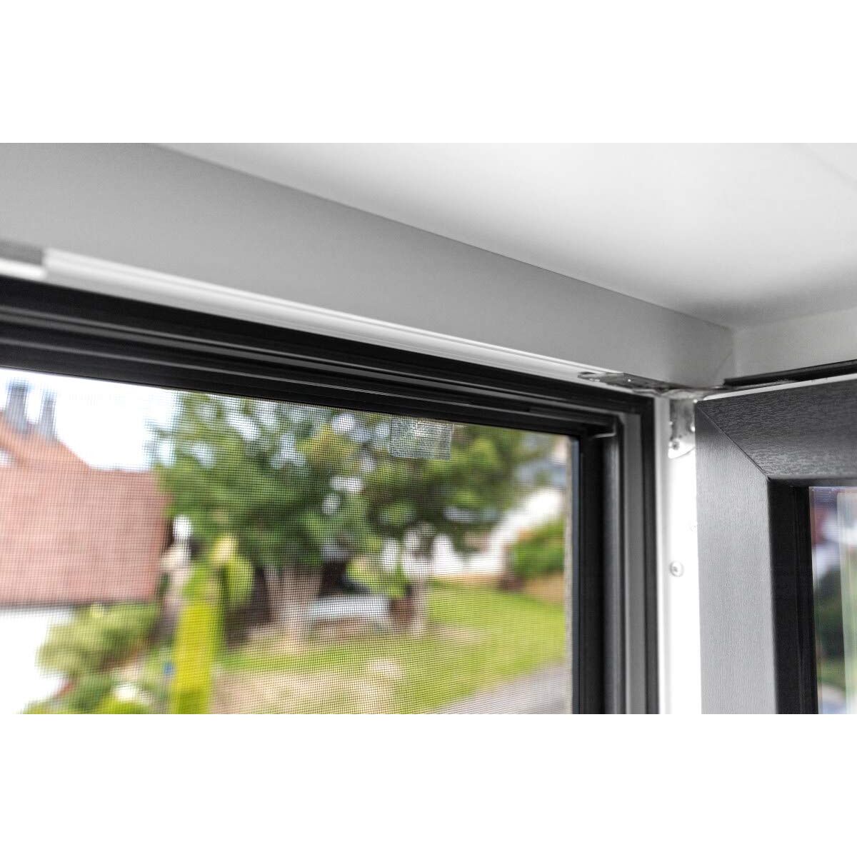 Zanzariera Schellenberg Antracite Fibra di Vetro 5 x 100 cm Zanzariera Adesivo - Image 5