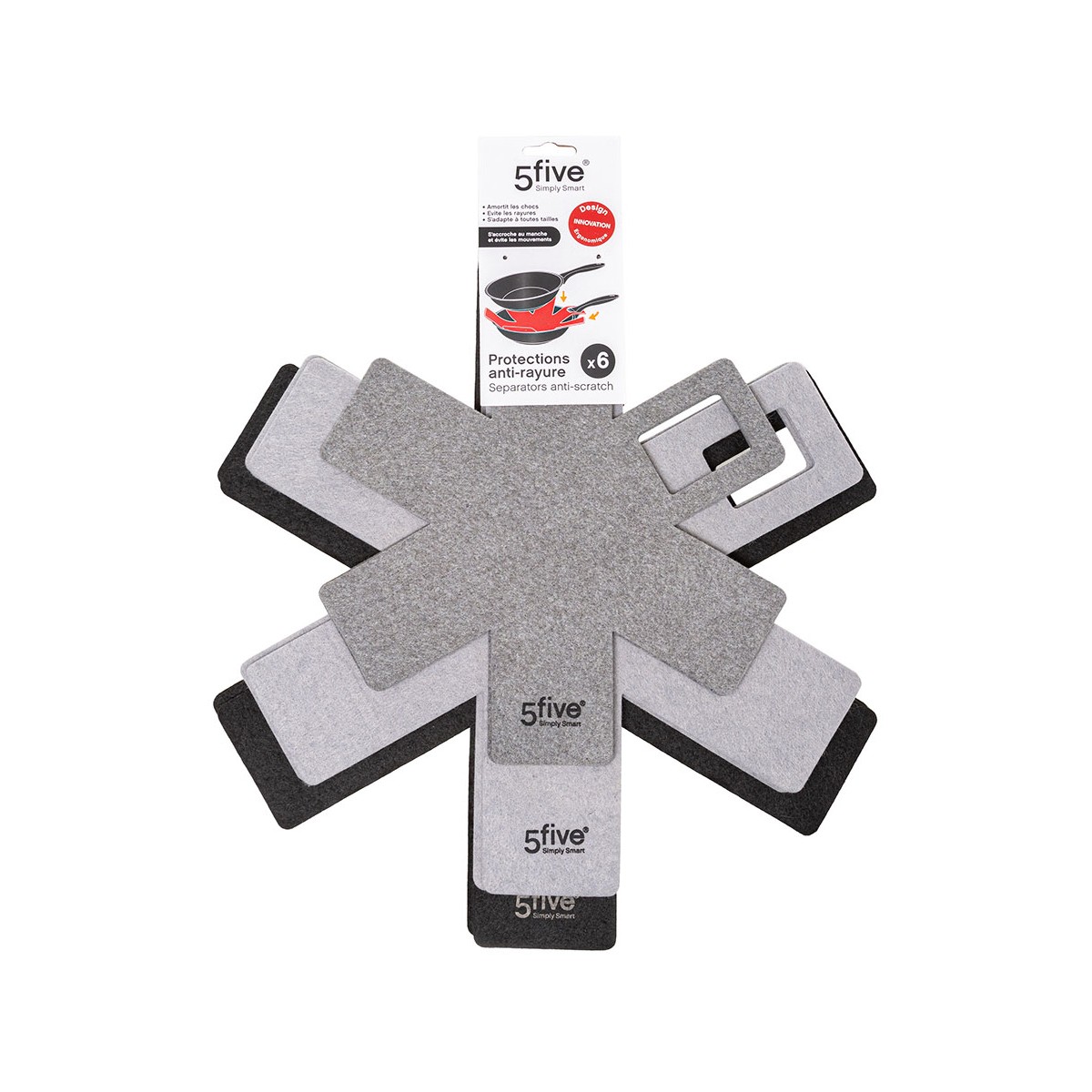 Protettore per Padelle 5five Simply Smart Stoffa 6 Pezzi