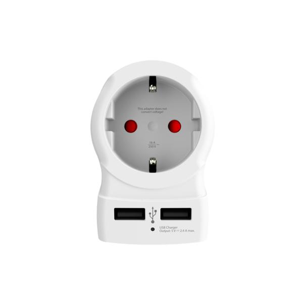 Adattatore di Corrente Skross 1500281 USB x 2 Europeo Stati Uniti