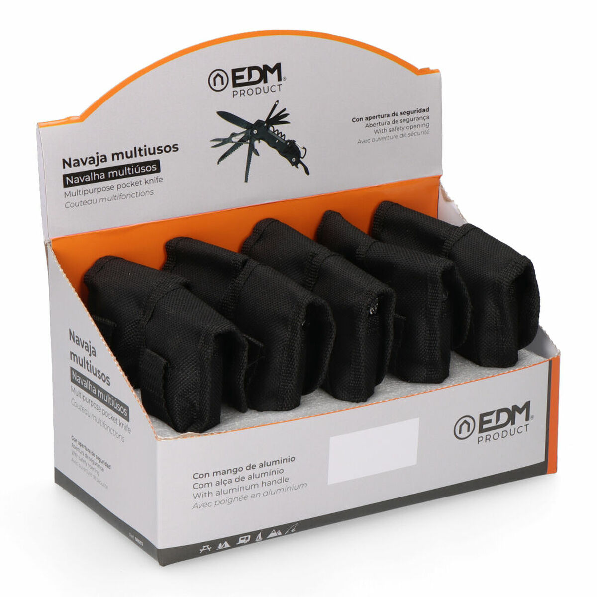 Coltello multiuso EDM 08557 K2 Argentato Moschettone - Image 4