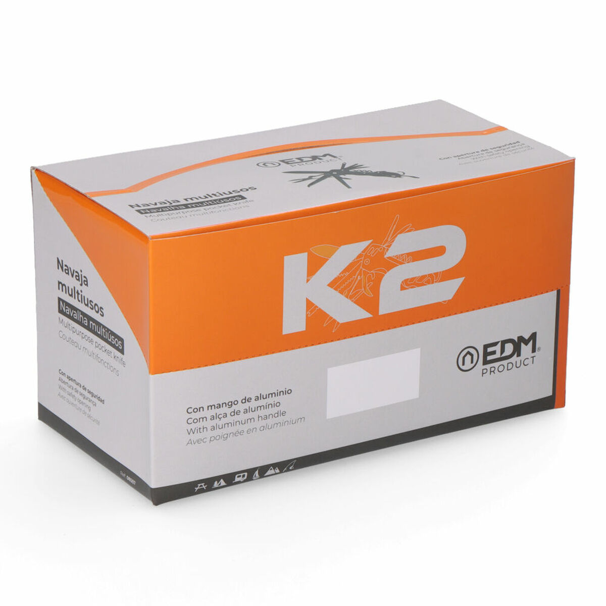 Coltello multiuso EDM 08557 K2 Argentato Moschettone - Image 5