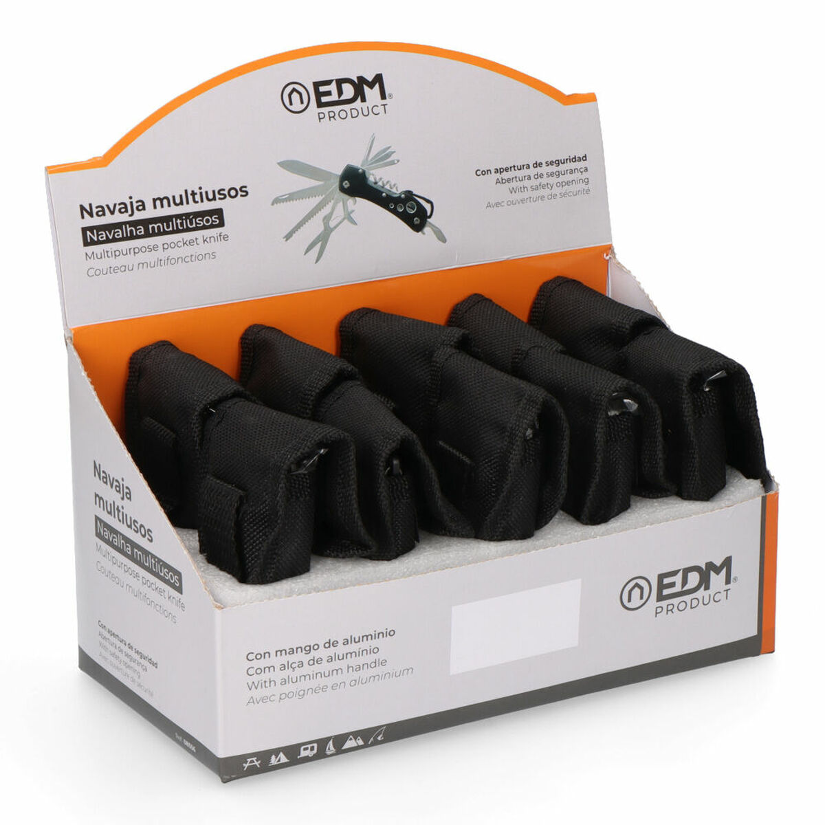Coltello multiuso EDM 08556 Kilimanjaro Nero Moschettone - Image 4