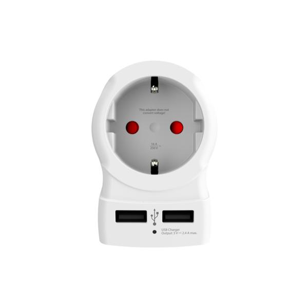 Adattatore di Corrente Skross 1500280 USB x 2 Europeo Regno Unito