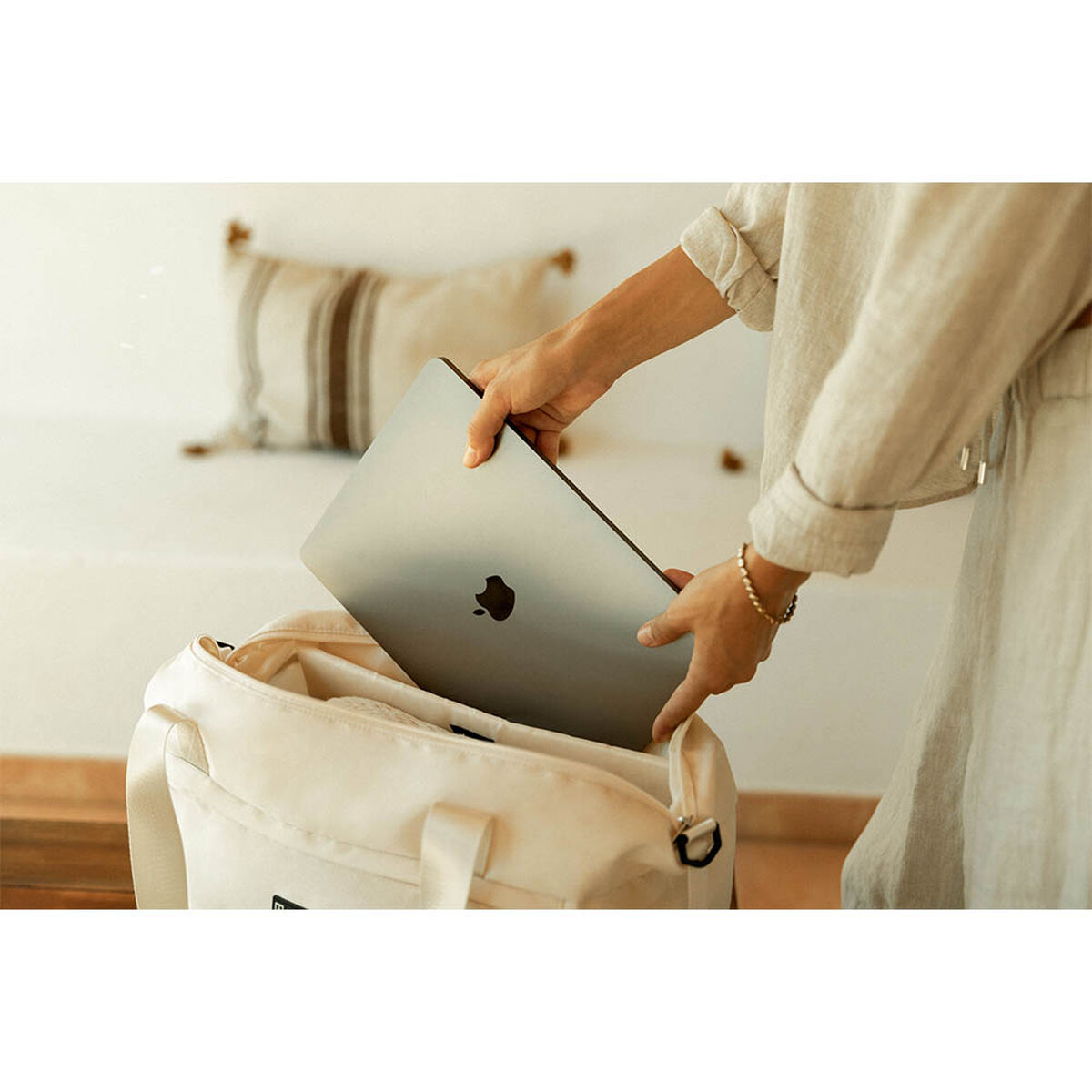 Borsa da Viaggio Numada Beige 35 L - Image 6