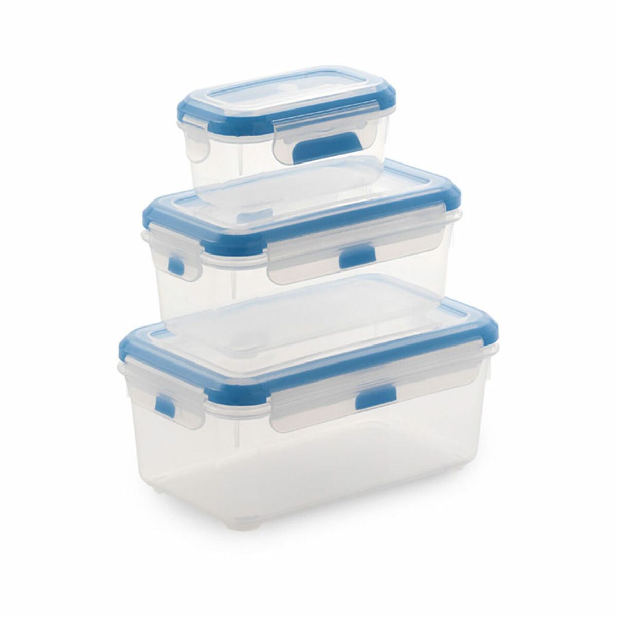 Set di 3 scatole porta pranzo SP Berner super lock Rettangolare Trasparente Plastica (3 Unità)