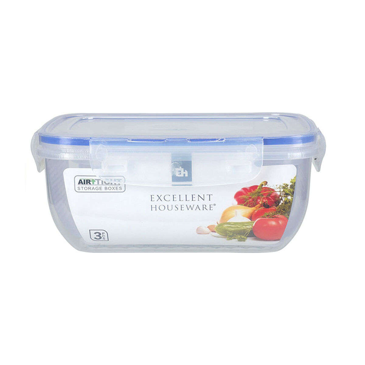 Set di scatole porta pranzo Excellent Houseware 024001010 Plastica 400 ml 800 ml 1,4 L