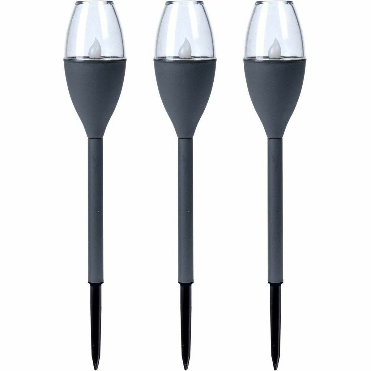 Set di torce solari da giardino Progarden Grigio scuro 21 x 8 x 31 cm Plastica