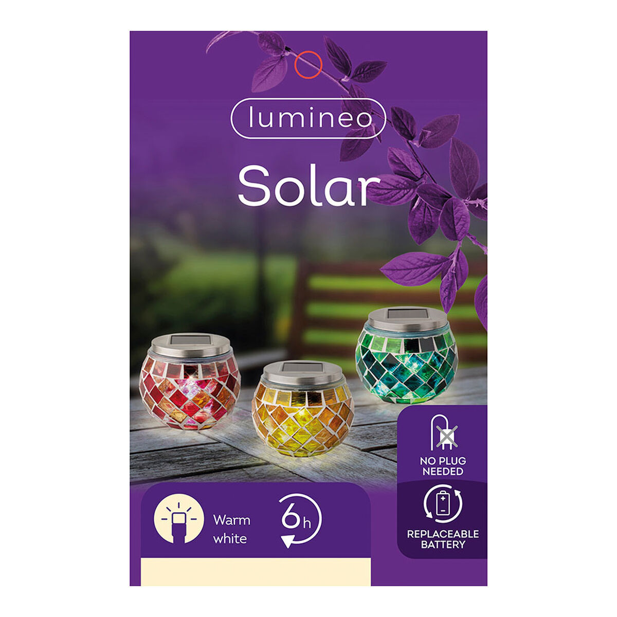 Lampada ad energia solare Lumineo 894596 9 cm Mosaico