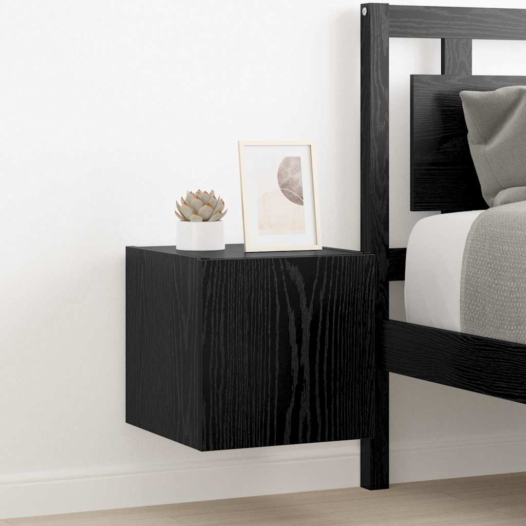 vidaXL Meuble TV mural Chêne noir 30,5 x 35 x 30 cm Bois d'ingénierie