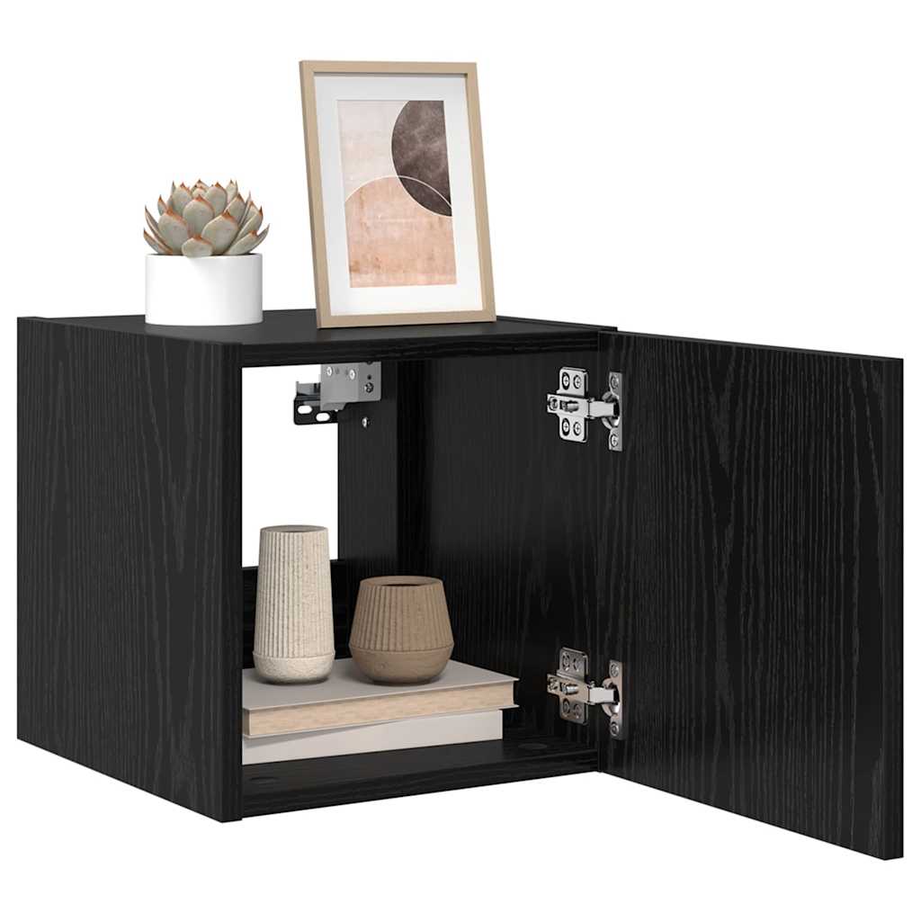 vidaXL Meuble TV mural Chêne noir 30,5 x 35 x 30 cm Bois d'ingénierie - Image 3