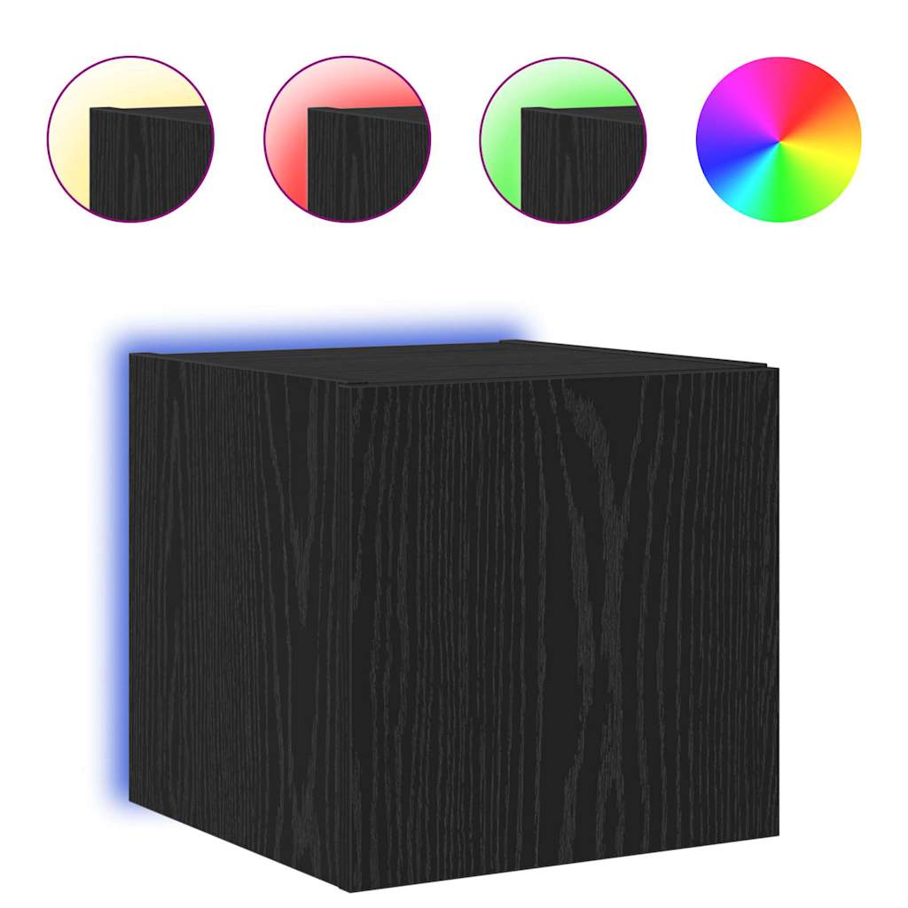 vidaXL Meuble TV mural Chêne noir 30,5 x 35 x 30 cm Bois d'ingénierie - Image 4